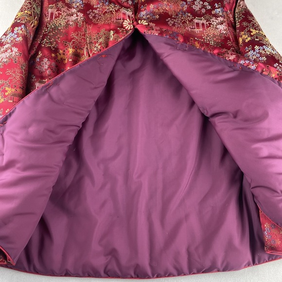 Kat Street Vintage Made in Hong Kong Chinese Asian Red Satin Jacket  Women's XL - Picture 7 of 13